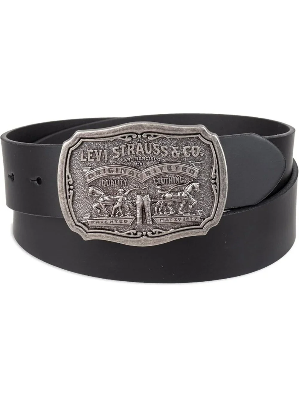Men's Leather Jean Belt with Removable Buckle, Western Cowboy Style for Daily